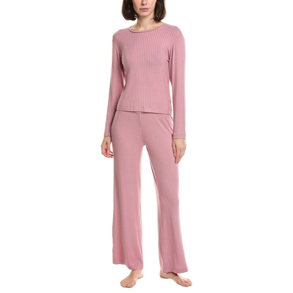 N Natori Womens  2Pc Harmony Rib Pajama Set, Pink